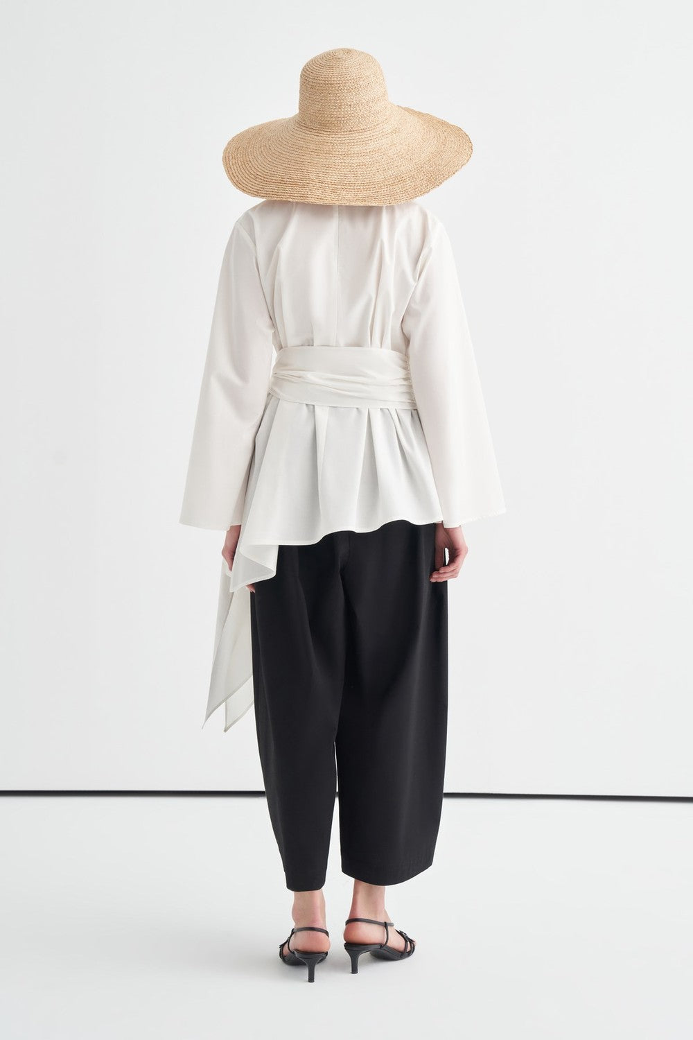 Fabia Belt Detail Poplin Blouse White