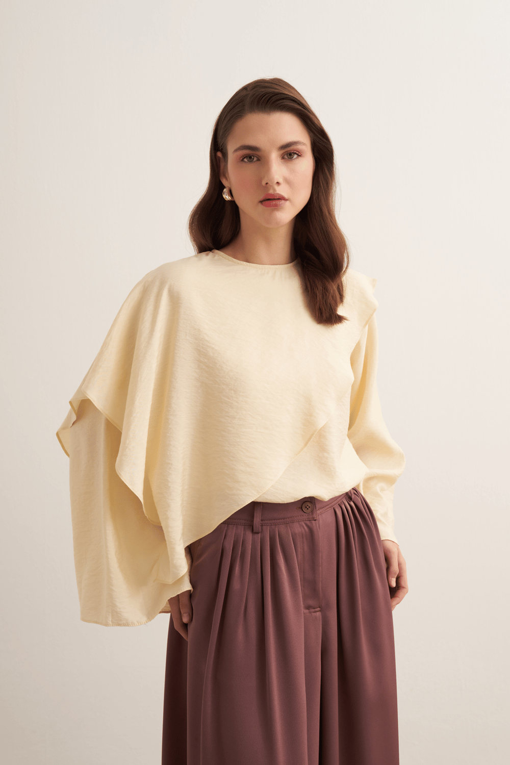 Soraya Cape Effect Blouse Butter