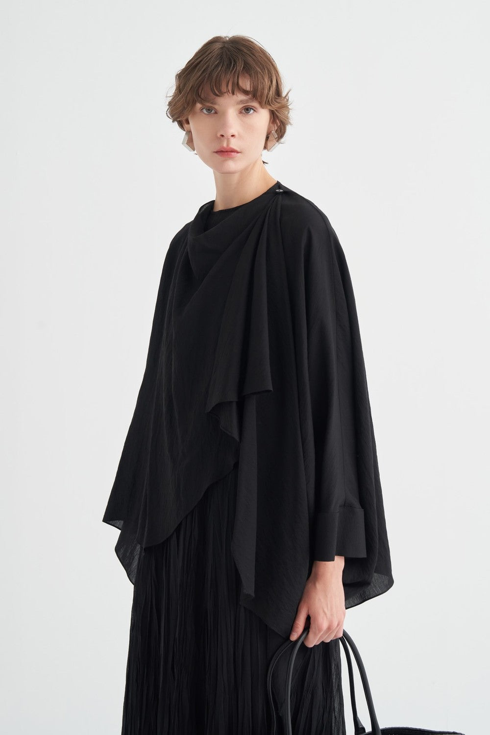 Luce Blouse with Shawl Detail, Soft Pink