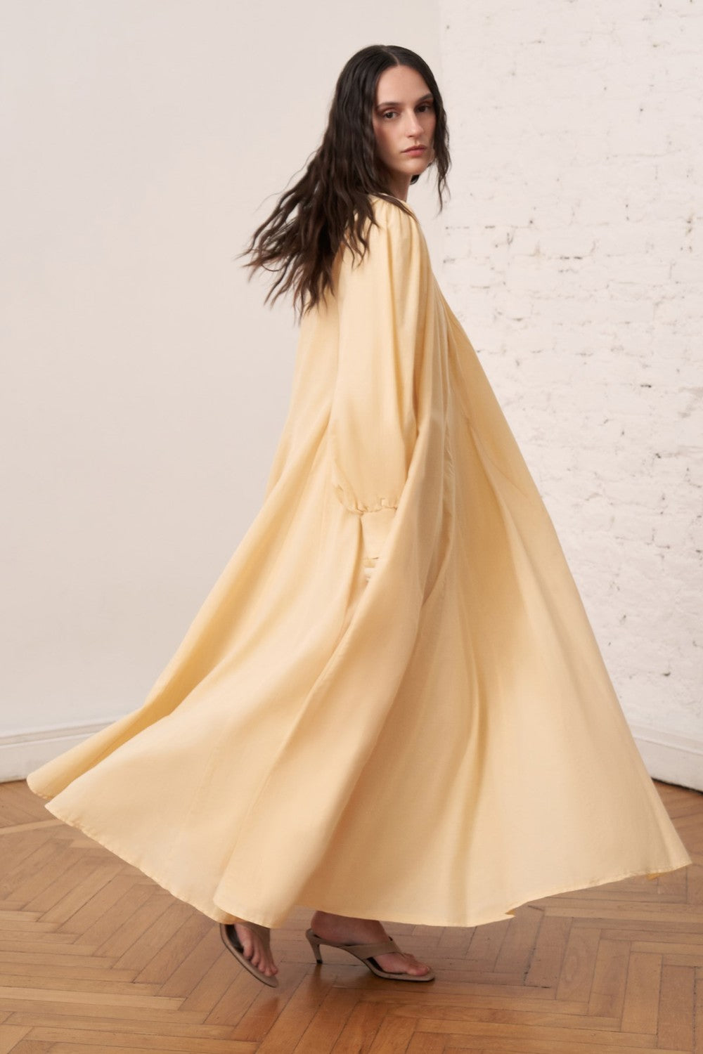 Shirin Voile Long Dress Dark Brown