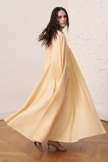 Shirin Voile Long Dress Dark Brown