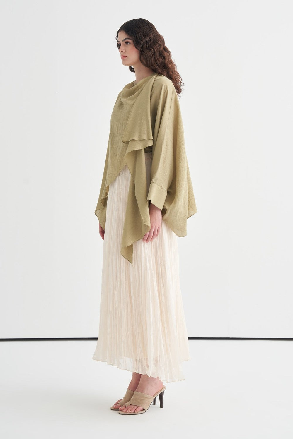 Luce Blouse with Shawl Detail, Soft Pink