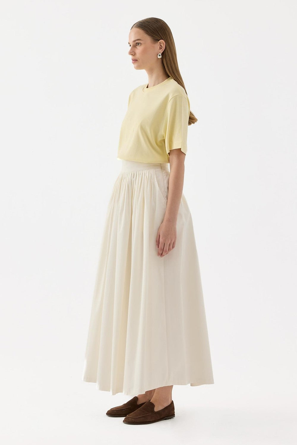 Fever Pleated Skirt Khaki
