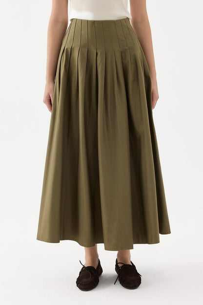 Luna Pleated Skirt Beige