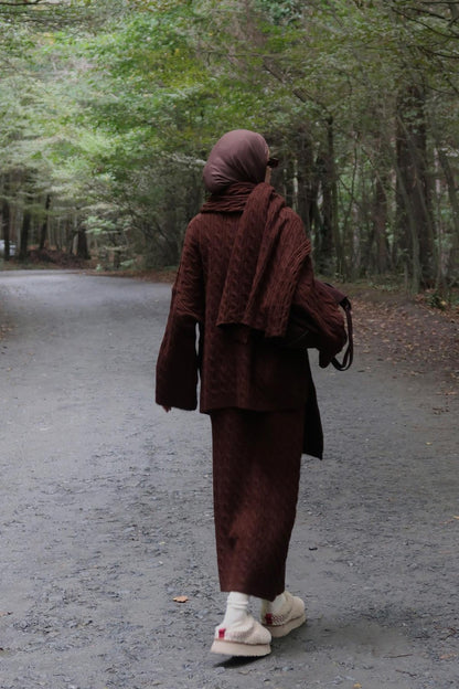 Polina Knitwear Set Dark Brown