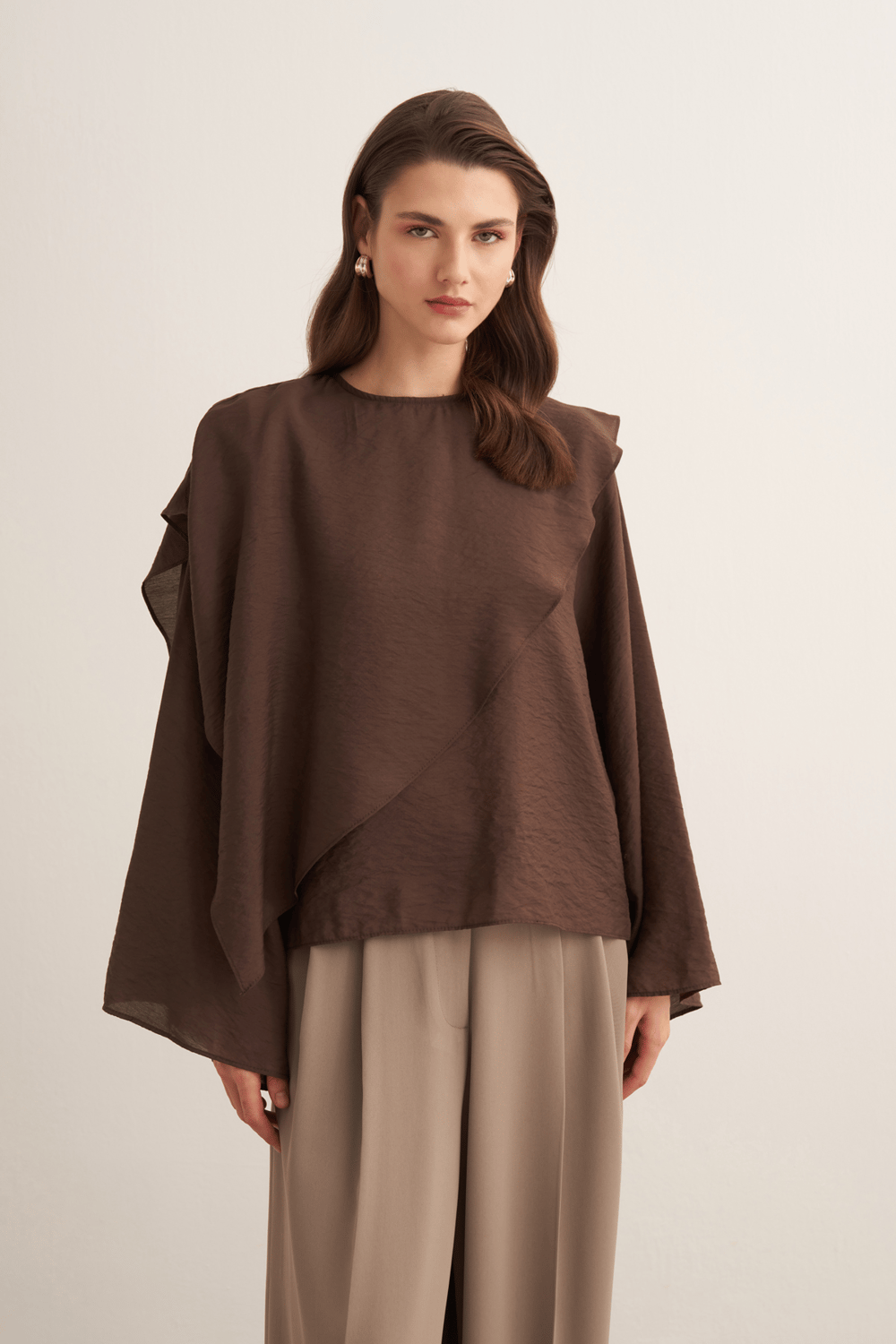 Soraya Cape Effect Blouse Butter