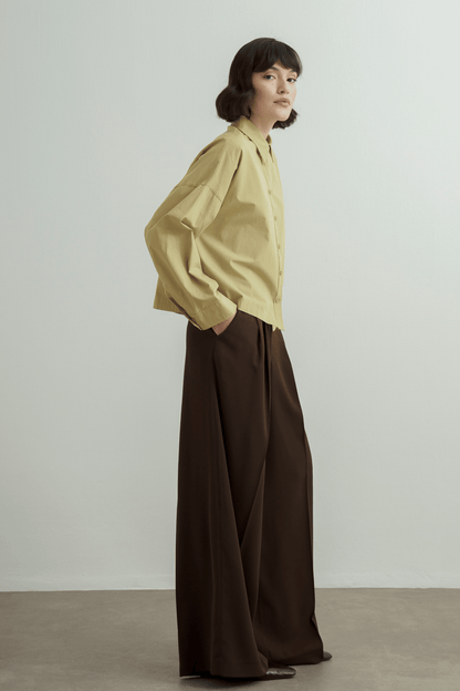 Felice Dropped Sleeve Poplin Shirt Burgundy