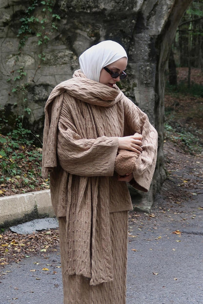 Polina Knitwear Set Dark Brown