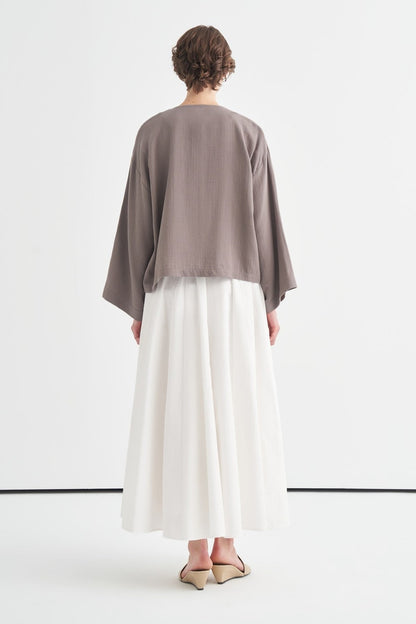 Cara Mother-of-Pearl Buttoned Muslin Jacket Butter