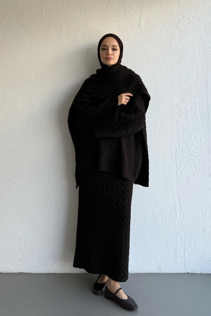 Polina Knitwear Set Dark Brown