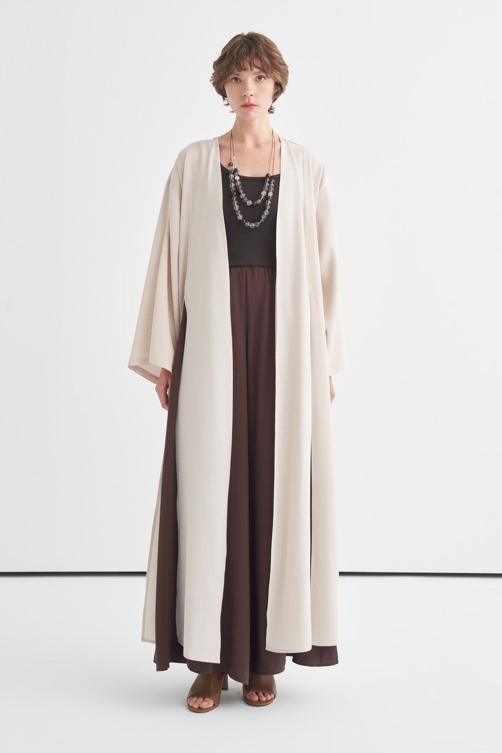 Daria Kimono with Slit Detail, Khaki