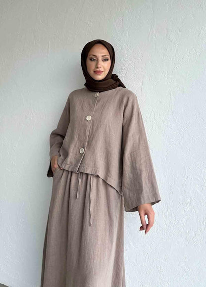 Mona Linen Jacket Beige