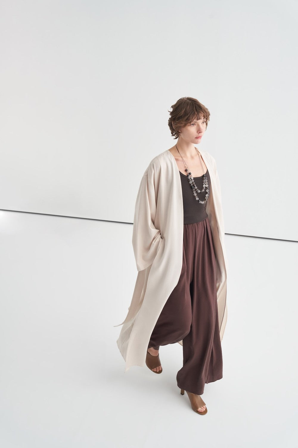 Daria Kimono with Slit Detail, Khaki