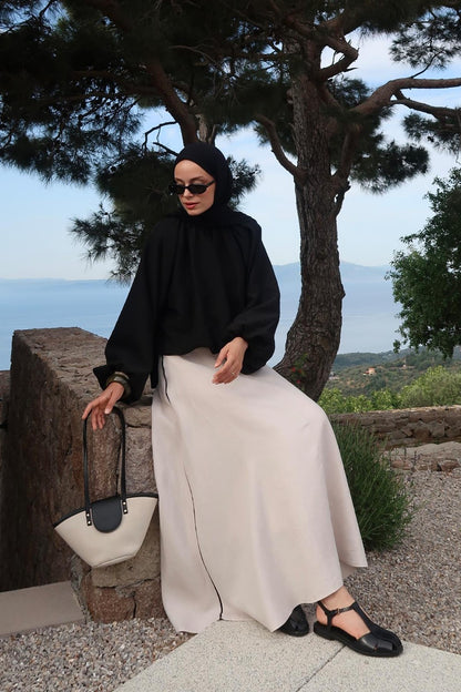 Vita Linen Skirt Cream