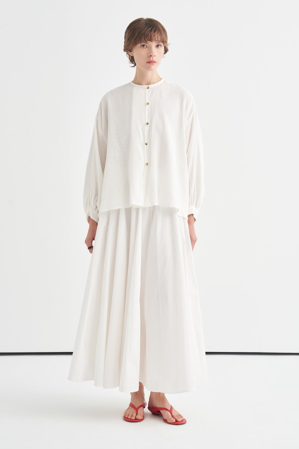 Isola Draped Muslin Shirt Dark Brown