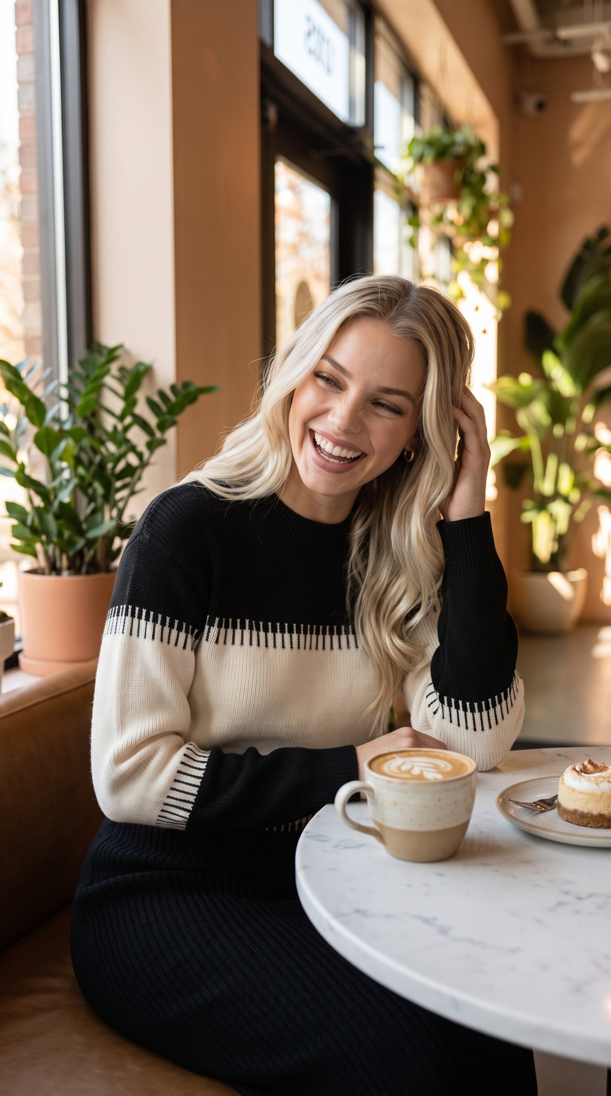 Full-Length Crew Neck Knit Dress