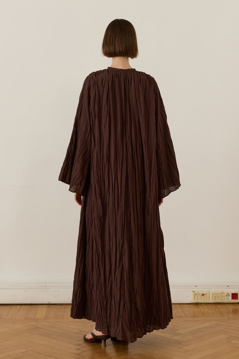 Noemi Crush Voile Dress, Plum