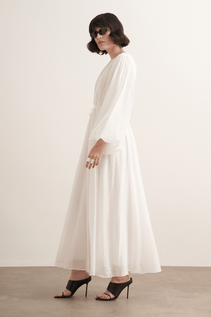 Cleo Gathered Detail Long Dress Olive