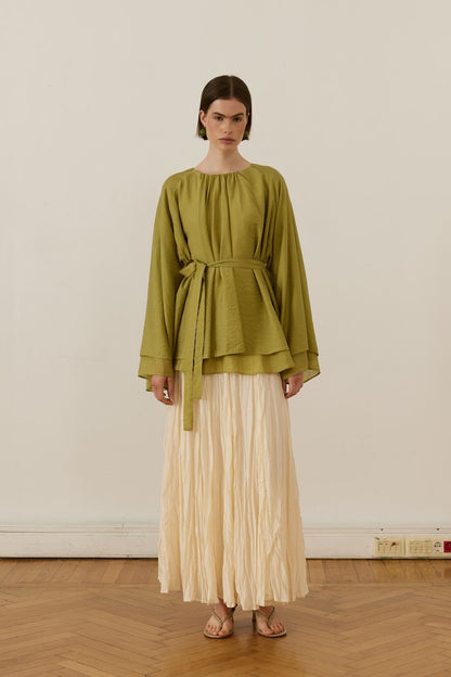 Medisa Draped Blouse White