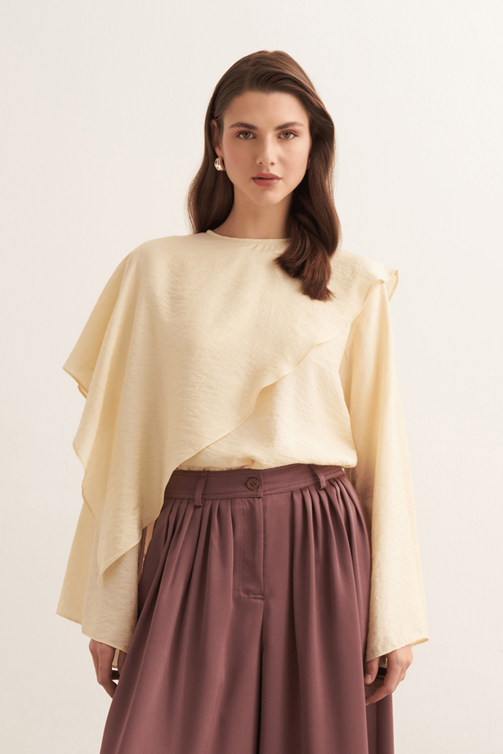 Soraya Cape Effect Blouse Butter