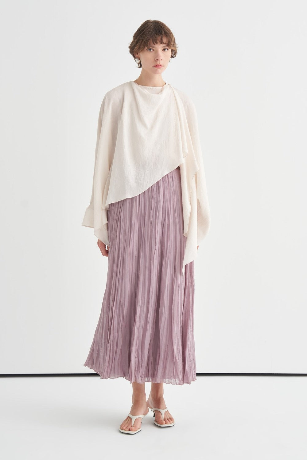 Luce Blouse with Shawl Detail, Soft Pink