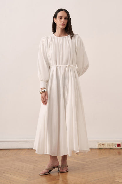 Shirin Voile Long Dress Dark Brown