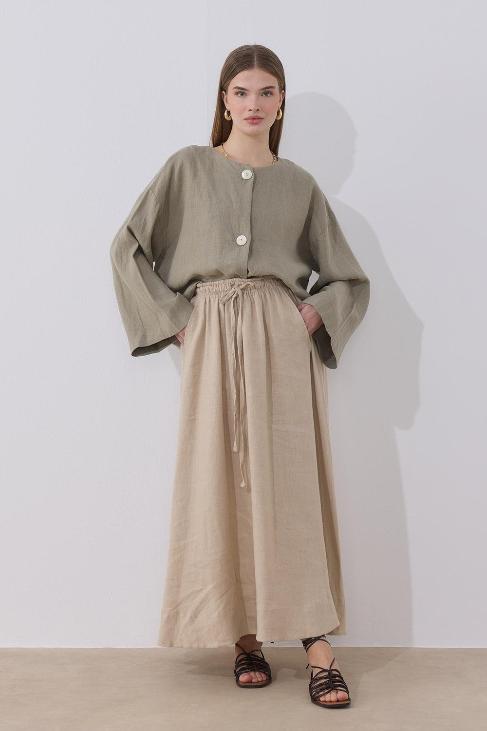 Mona Linen Jacket Beige