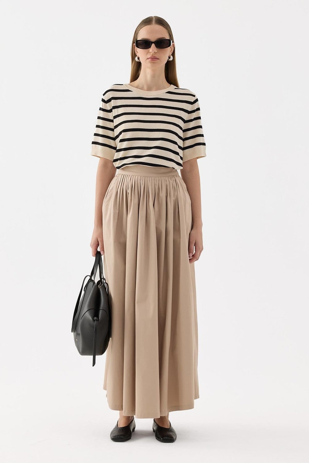 Fever Pleated Skirt Khaki
