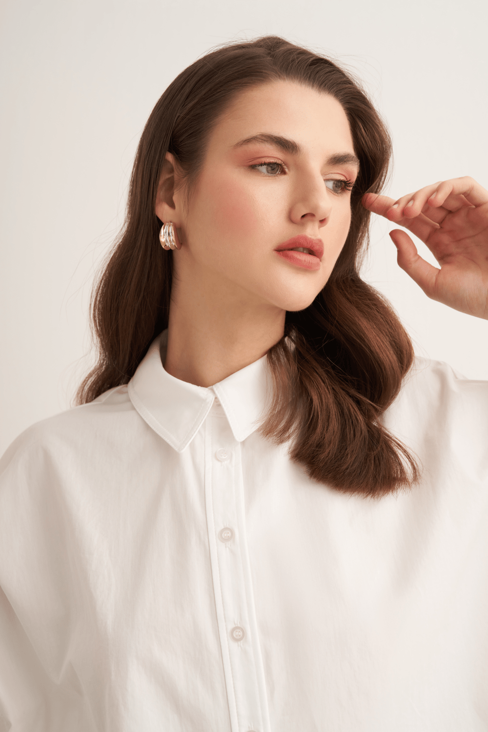 Felice Dropped Sleeve Poplin Shirt Burgundy