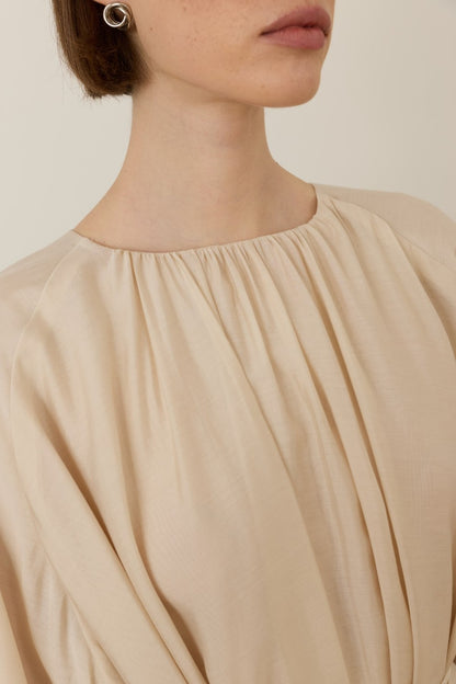 Medisa Draped Blouse White