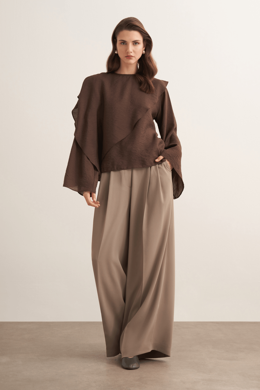 Soraya Cape Effect Blouse Butter