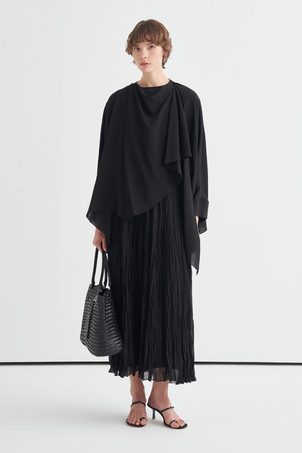 Luce Blouse with Shawl Detail, Soft Pink