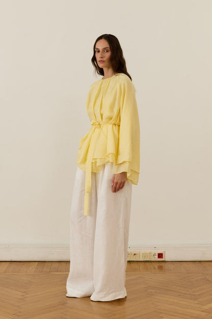 Medisa Draped Blouse White