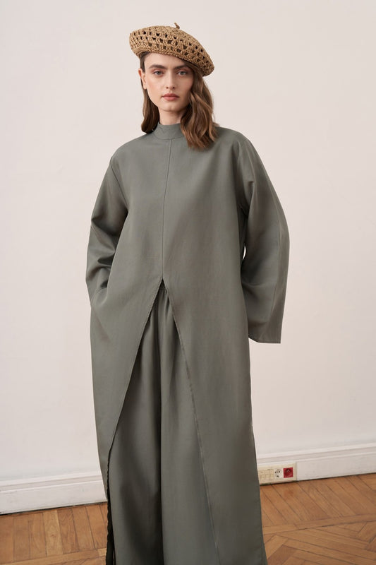 Rasha Slit Tunic Set Mint Green