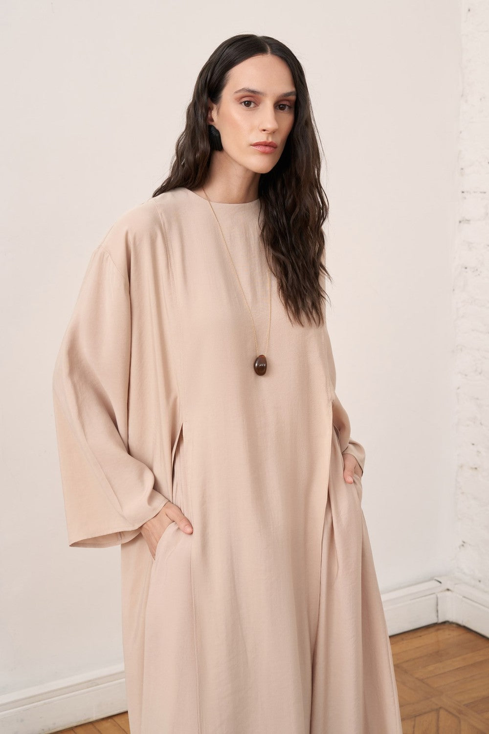 Kheesa Modal Blouse with Slit Detail, Green