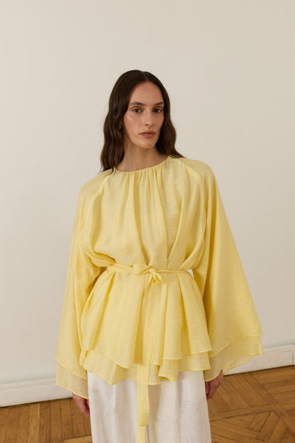 Medisa Draped Blouse White