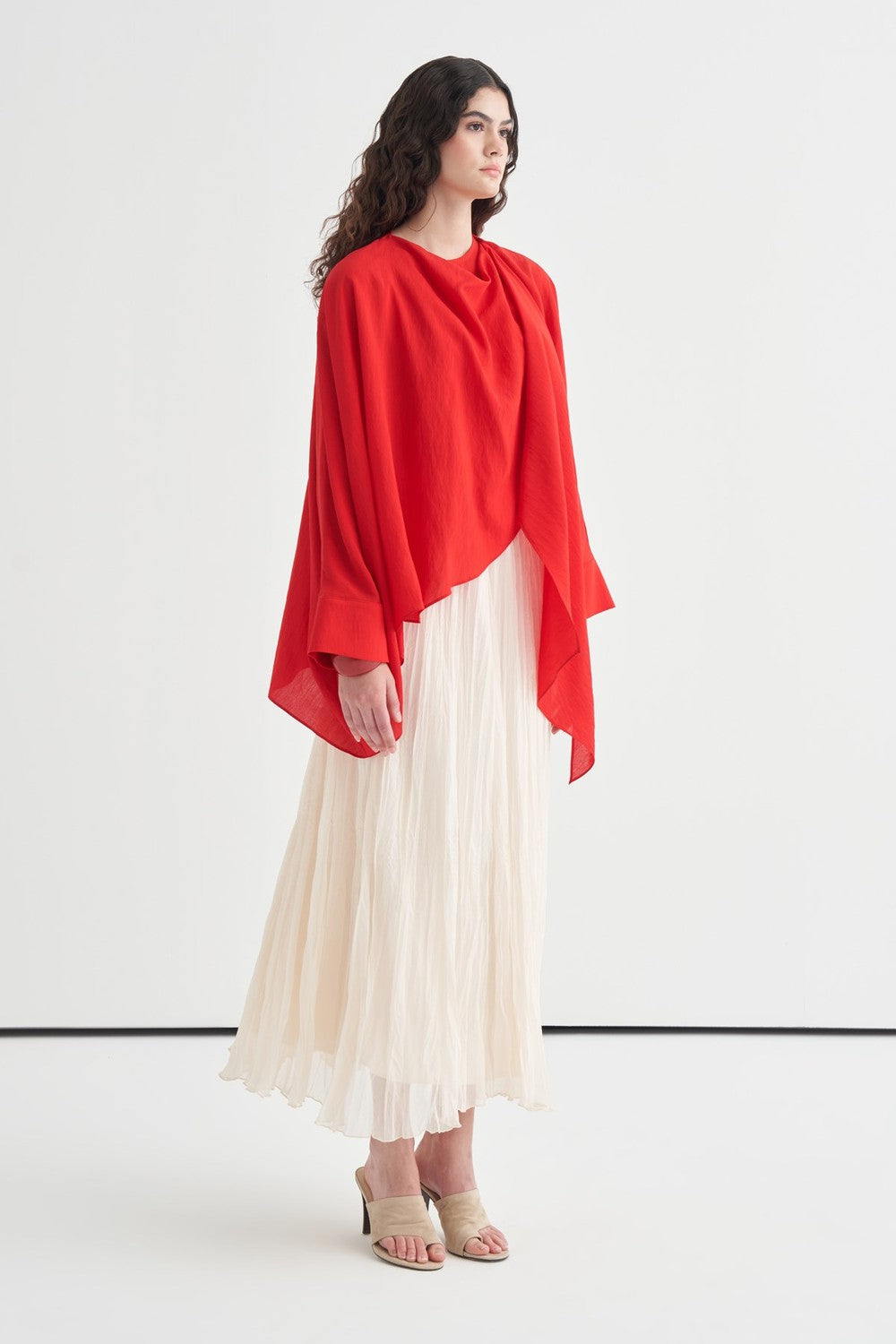 Luce Blouse with Shawl Detail, Soft Pink