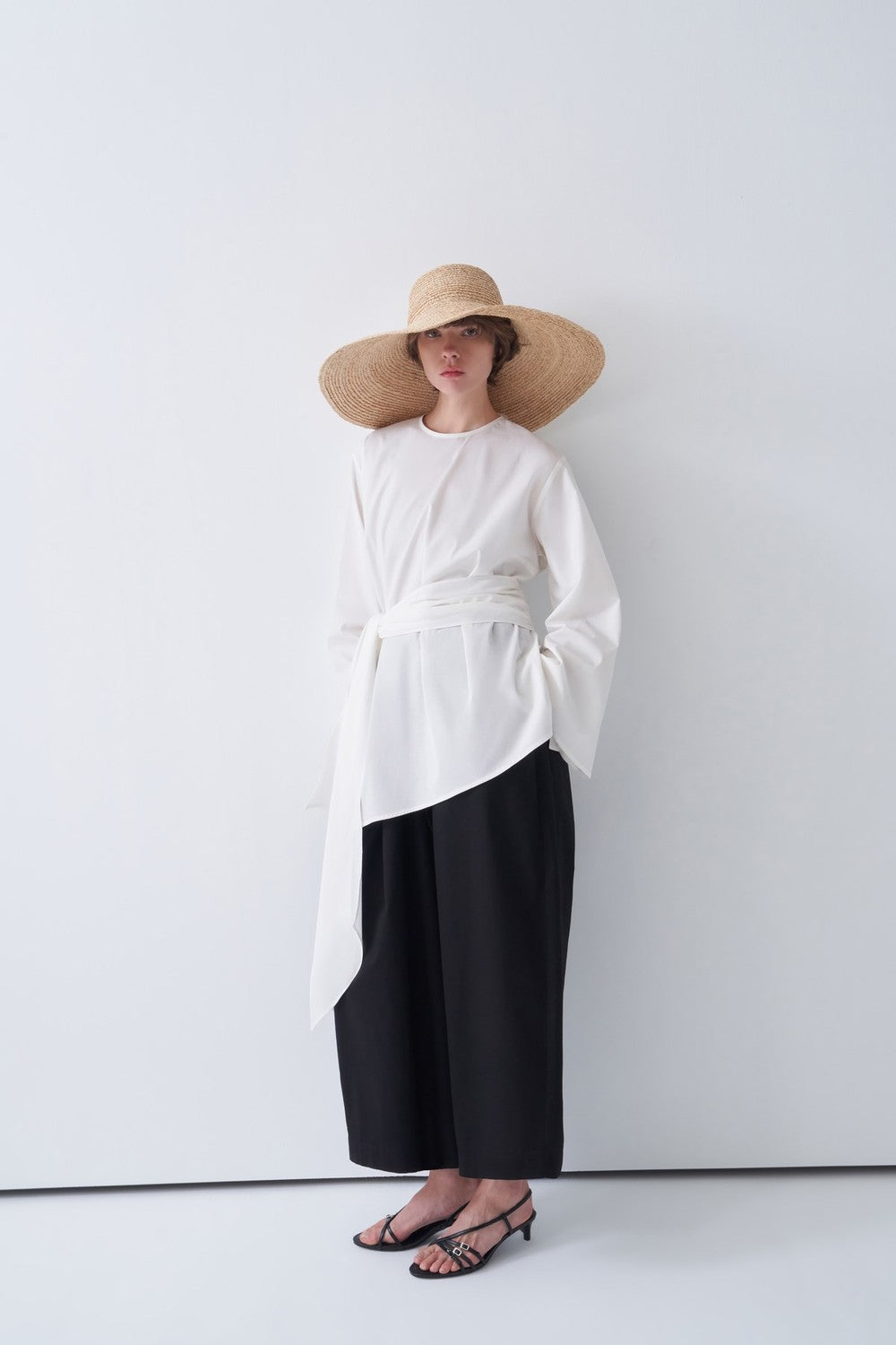 Fabia Belt Detail Poplin Blouse White