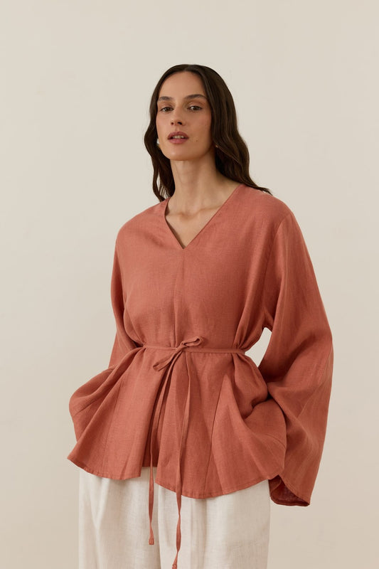 Layal Terracotta Blouse