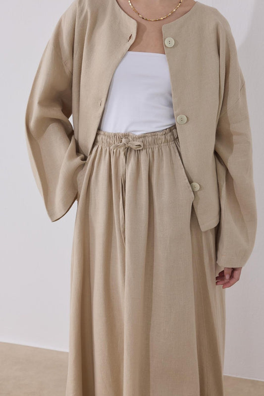 Mona Linen Jacket Beige
