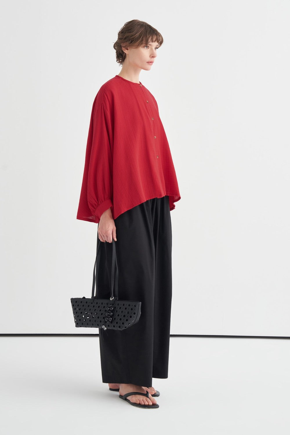 Isola Draped Muslin Shirt Dark Brown