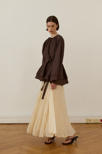 Medisa Draped Blouse White
