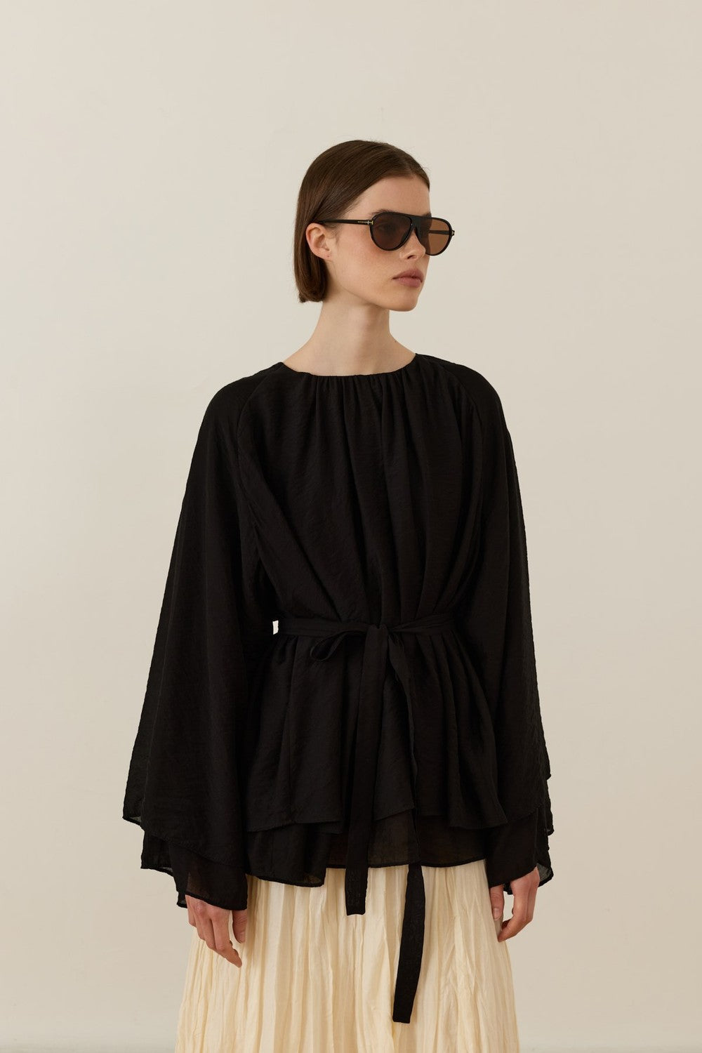 Medisa Draped Blouse White