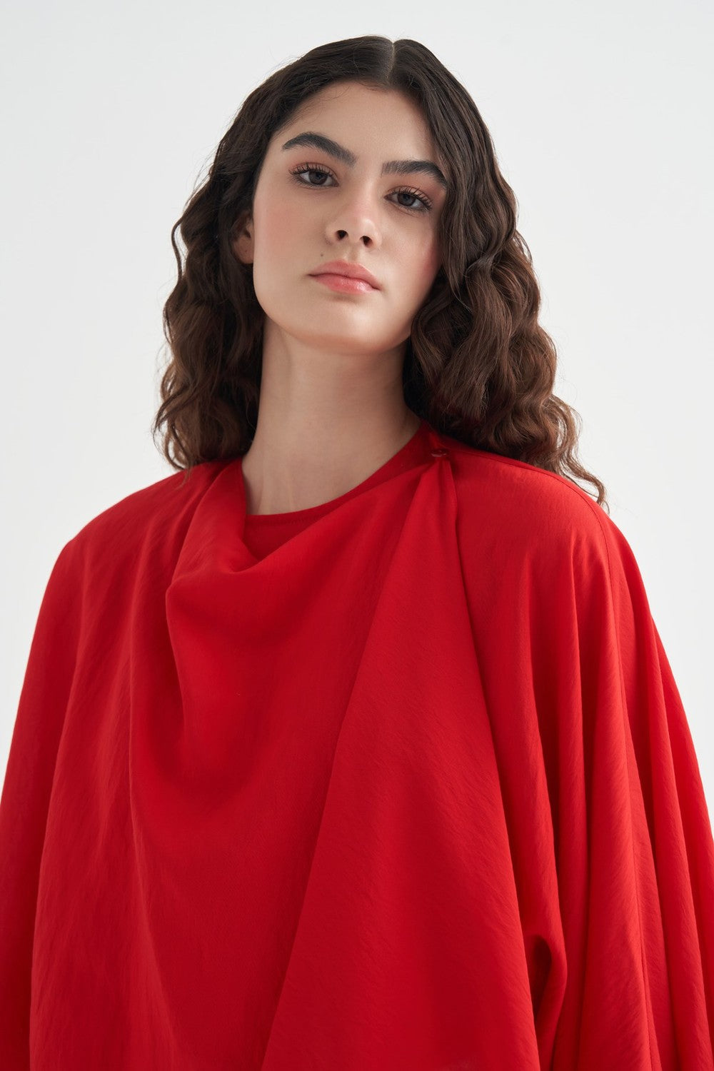 Luce Blouse with Shawl Detail, Soft Pink