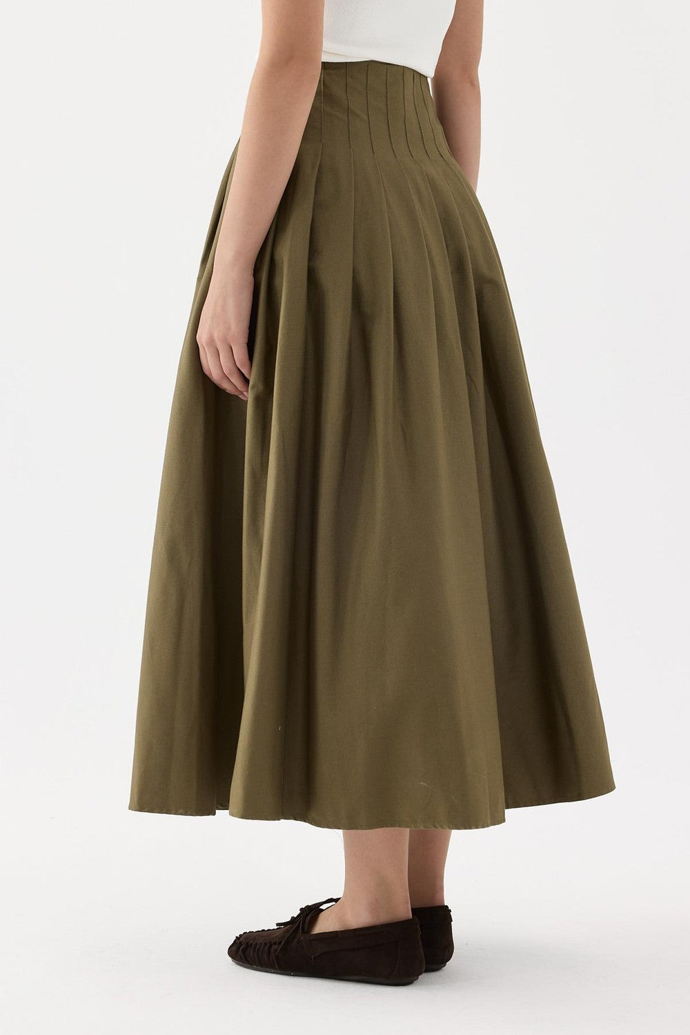 Luna Pleated Skirt Beige