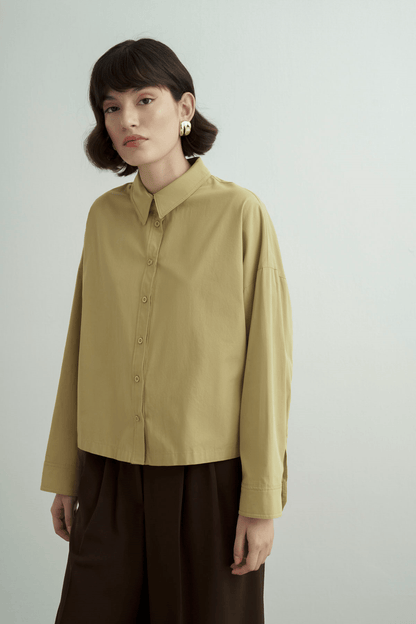 Felice Dropped Sleeve Poplin Shirt Burgundy