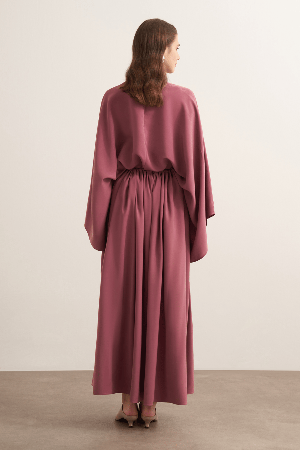 Noor Gathered Skirt Cupra Set, Rose Pink