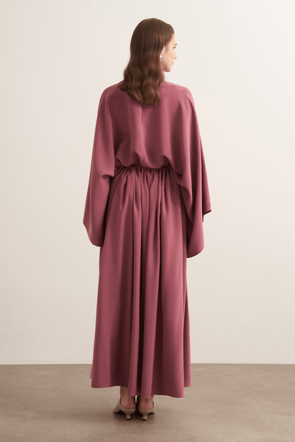 Noor Gathered Skirt Cupra Set, Rose Pink