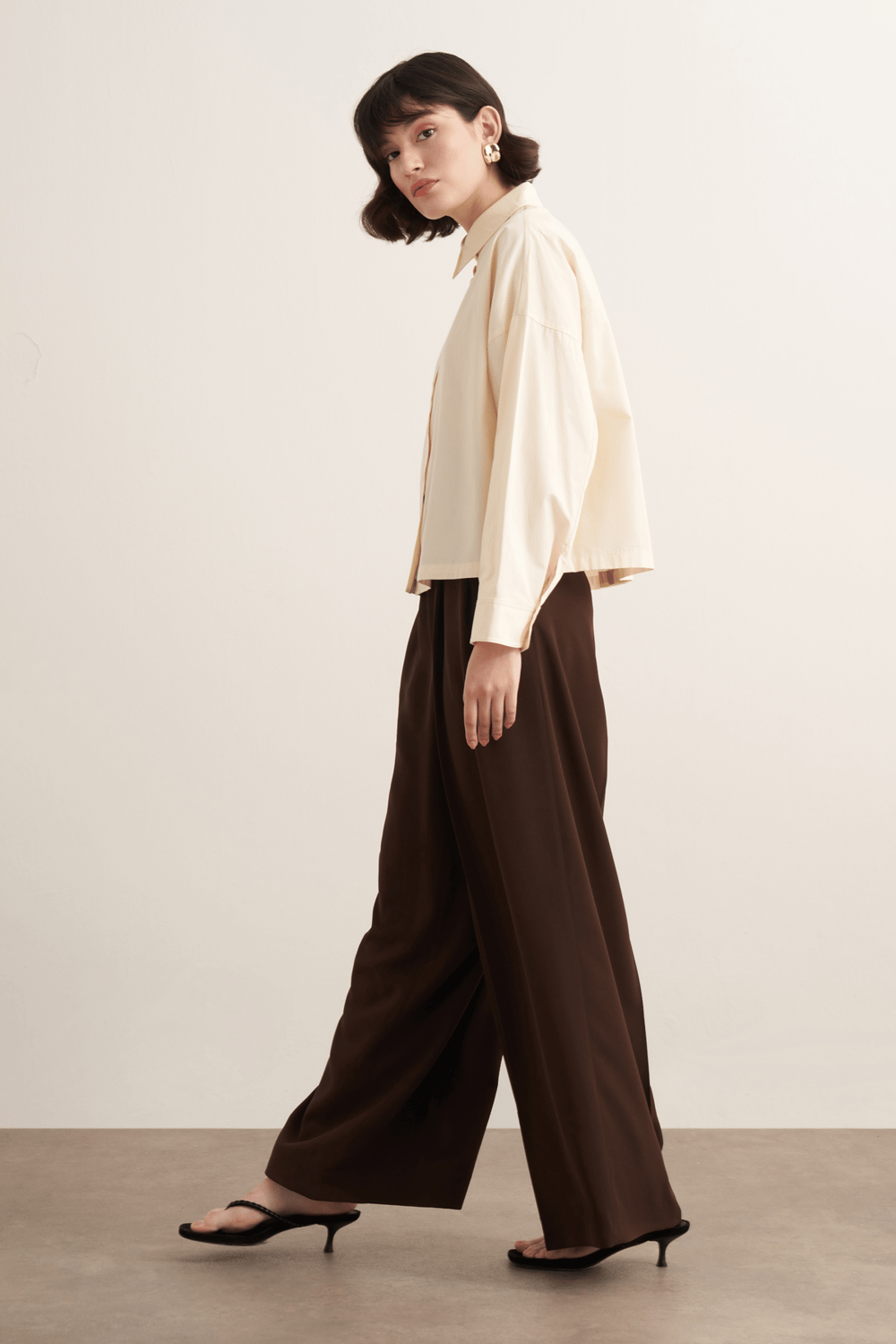 Felice Dropped Sleeve Poplin Shirt Burgundy