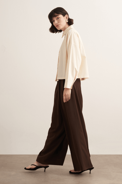 Felice Dropped Sleeve Poplin Shirt Burgundy